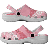 Hawaii Aloha Plumeria Lei Pink Palaka Clogs Shoes - Polynesian Pride