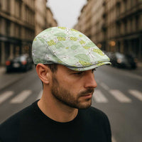 Hawaii Anthurium Tiare Pikake Lei Jeff Hat Sage Green Lauhala Art Pattern LT01 - Polynesian Pride