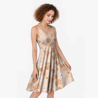 Hawaii Anthurium Tiare Pikake Lei Midi Dress Alani Lauhala Art Pattern