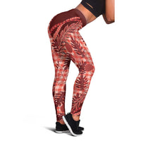 Hawaii Breadfruit Palaka Leggings Ulaula Maile Lei - Polynesian Pride