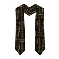 Hawaii Brown Plumeria Lei Black Graduation Stole Frangipani Floral Heritage Art