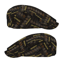 Hawaii Brown Plumeria Lei Black Jeff Hat Frangipani Floral Heritage Art LT01 - Polynesian Pride