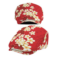 Hawaii Hibiscus Plumeria Red Jeff Hat Polynesian Pattern