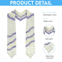Hawaii Honohono Palaka Motifs Graduation Stole Hawaiian Orchid Lei