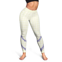 Hawaii Honohono Palaka Motifs Leggings Hawaiian Orchid Lei