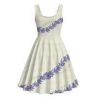 Hawaii Honohono Palaka Motifs Midi Dress Hawaiian Orchid Lei