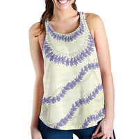 Hawaii Honohono Palaka Motifs Women Racerback Tank Hawaiian Orchid Lei