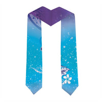 Hawaii Honu Graduation Stole Tropical Flowers Purple Gradient