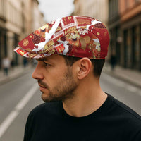 Hawaii Japanese Culture Red Jeff Hat Spring Cranes Aloha Pattern LT01 - Polynesian Pride