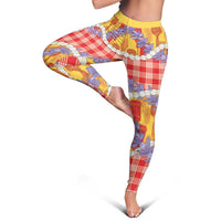 Hawaii Kahili Palaka Motifs Leggings Hawaiian Honohono Pikake Lei