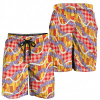 Hawaii Kahili Palaka Motifs Shorts for Men Hawaiian Honohono Pikake Lei
