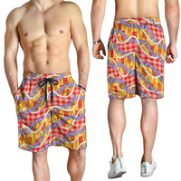 Hawaii Kahili Palaka Motifs Shorts for Men Hawaiian Honohono Pikake Lei