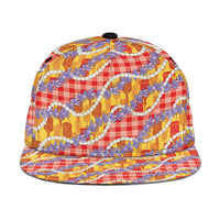 Hawaii Kahili Palaka Motifs Snapback Cap Hawaiian Honohono Pikake Lei