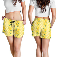 Hawaii Lemon Palaka Shorts for Women Striped Stylized