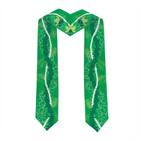 Hawaii Maile Lei Graduation Stole With Green Monstera Pattern