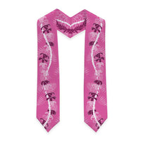 Hawaii Maile Lei Graduation Stole With Pink Monstera Pattern