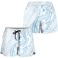 Hawaii Plumeria Lokelani Pikake Lei Shorts for Women Uliuli Polynesian Tattoo