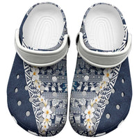 Hawaii Plumeria Tribal Vintage Clogs Shoes Special Blue