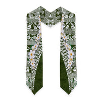 Hawaii Plumeria Tribal Vintage Graduation Stole Special Green