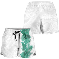 Hawaii Tropical Leaves Shorts for Women Polynesian Pattern