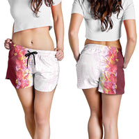 Hawaii Tropical Plant Akala Shorts for Women Vibrant Polynesian Pattern