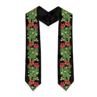 Hawaiian Hibiscus Plumeria Graduation Stole Tropical Leaves