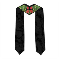 Hawaiian Hibiscus Plumeria Graduation Stole Tropical Leaves