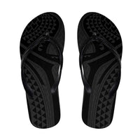 Hawaiian Kakau Art Tattoos Aquaman Style Flip Flops Black Version - Polynesian Pride