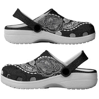 Hawaiian Kakau Tribal Sea Animals Tattoos Clogs Shoes Black Color