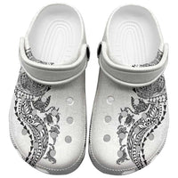 Hawaiian Kakau Tribal Sea Animals Tattoos Clogs Shoes White Color