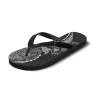 Hawaiian Kakau Tribal Sea Animals Tattoos Flip Flops Black Color
