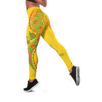 Hawaiian Kakau Tribal Sea Animals Tattoos Leggings Kanaka Maoli Flag Color Inspired LT03 Multicolor - Polynesian Pride