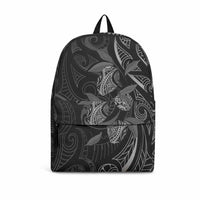 Hawaiian Mango Tribal Tattoo Backpack Black White Pacific Traditional Pattern