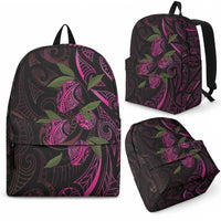 Hawaiian Mango Tribal Tattoo Backpack Pink Pacific Traditional Pattern