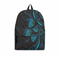 Hawaiian Mango Tribal Tattoo Backpack Teal Pacific Traditional Pattern