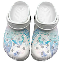 Hawaiian Manta Ray Tribal Clogs Shoes Polynesian Art Motifs Sweet Pastel