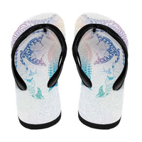 Hawaiian Manta Ray Tribal Flip Flops Polynesian Art Motifs Sweet Pastel