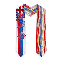 Hawaiian Sea Animals Graduation Stole with Lei and Flag Style