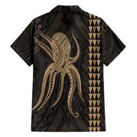 Hawaii Octopus Kakau Polynesian Hawaiian Shirt - Gold