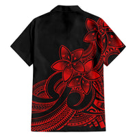 Polynesian Matching Outfit For Family Plumeria Flowers Long Dress Hawaiian Shirt Polynesian Tribal Red Vibe LT9 - Polynesian Pride