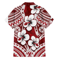 Polynesian Hibiscus Matching Hawaiian Shirt and Dress Fiji Patterns Red LT6 - Polynesian Pride