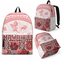 Hawaiian Tapa Backpack Traditional Vintage Pattern Red LT05 - Polynesian Pride