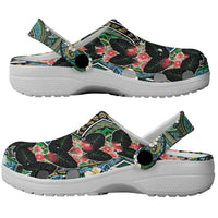 Hawaiian Taro Leaves and Ohia Lehua Clogs Shoes Polynesian Tribal Art Tropical Plants Motifs Colorful LT03 - Polynesian Pride