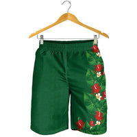 Hawaiian Taro Leaves-Hibiscus and Plumeria Shorts for Men Polynesian Art-Kakau Tattoo Green LT03 - Polynesian Pride
