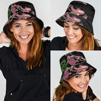 Hawaiian Tropical Plants Turtle and Shark Bucket Hat Polynesian Art Tattoo LT03