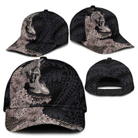Hawaiian Tropical Plants Turtle and Shark Classic Cap Polynesian Art Tattoo Grayscale Color LT03 - Polynesian Pride