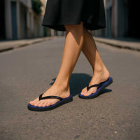 Hawaiian Turtle and Shark Flip Flops Kakau Tribal with Polynesian Pattern Blue Color