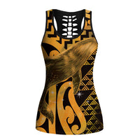 Humpback Whale Matariki New Zealand Hollow Tank Top NZ Maori Paikea Poutama Luxury Gold