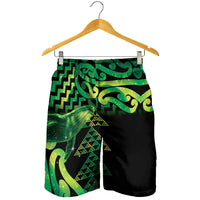 Humpback Whale Matariki New Zealand Shorts for Men NZ Maori Paikea Poutama Luxury Green