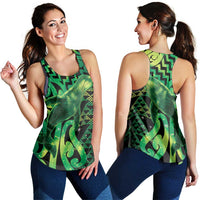 Humpback Whale Matariki New Zealand Women Racerback Tank NZ Maori Paikea Poutama Luxury Green LT14 - Polynesian Pride